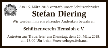 Traueranzeige von Stefan Diering von SYK