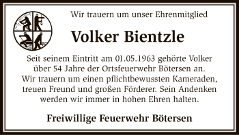 Traueranzeige von Volker Bientzle von SYK