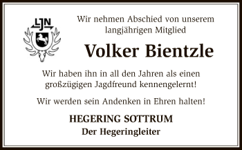 Traueranzeige von Volker Bientzle von SYK