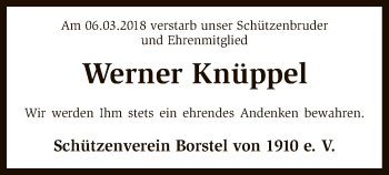 Traueranzeige von Werner Knüppel von SYK