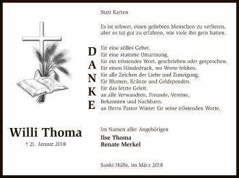 Traueranzeige von Willi Thoma von SYK