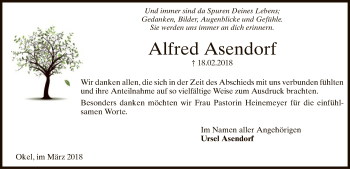 Traueranzeige von Alfred Asendorf von SYK