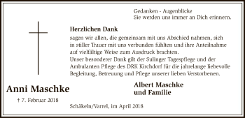 Traueranzeige von Anni Maschke von SYK