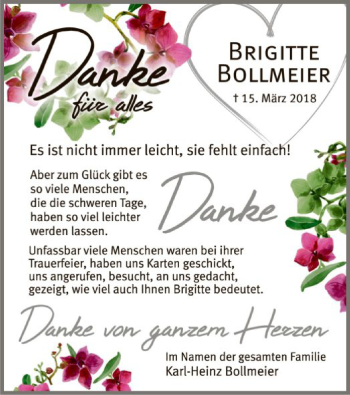 Traueranzeige von Brigitte Bollmeier von SYK