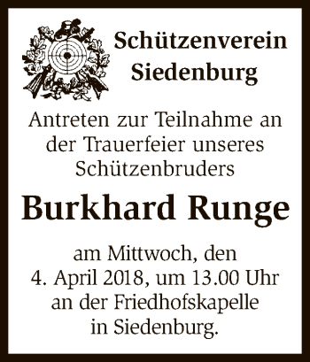 Traueranzeige von Burkhard Runge von SYK