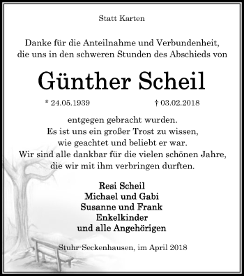 Traueranzeige von Günther Scheil von SYK