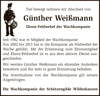 Traueranzeige von Günther Weißmann von SYK