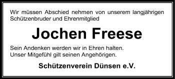 Traueranzeige von Jochen Freese von SYK