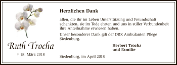Traueranzeige von Ruth Trocha von SYK