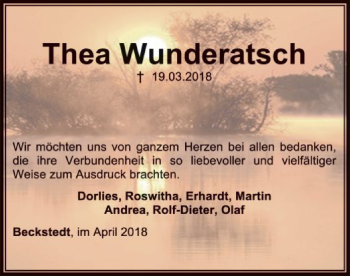 Traueranzeige von Thea Wunderatsch von SYK