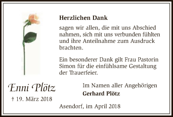Traueranzeige von Tnni Plötz von SYK