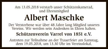 Traueranzeige von Albert Maschke von SYK