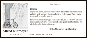 Traueranzeige von Alfred Niemeyer von SYK