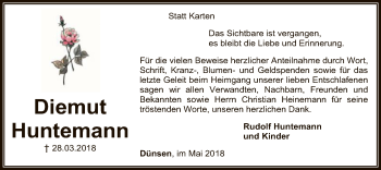 Traueranzeige von Diemut Huntemann von SYK