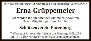 Traueranzeige von Erna Grüppemeier von SYK