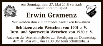 Traueranzeige von Erwin Gramenz von SYK