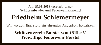 Traueranzeige von Friedhelm Schlemermeyer von SYK