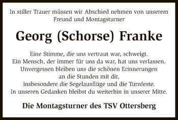 Traueranzeige von Georg Franke von SYK