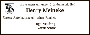 Traueranzeige von Henry Meineke von SYK