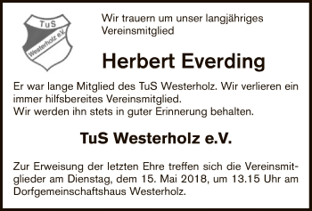 Traueranzeige von Herbert Everding von SYK