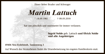 Traueranzeige von Martin Lattuch von SYK