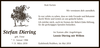 Traueranzeige von Stefan Diering von SYK