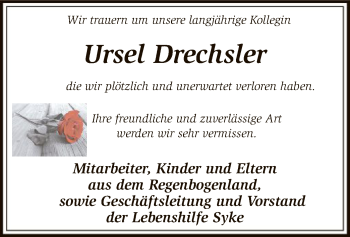 Traueranzeige von Ursel Drechsler von SYK