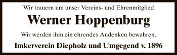 Traueranzeige von Werner Hoppenburg von SYK