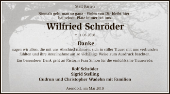 Traueranzeige von Wilfried Schröder von SYK