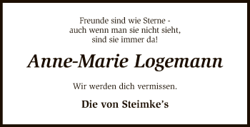 Traueranzeige von Anne Marie Logemann von SYK