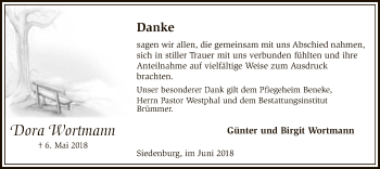 Traueranzeige von Dora Wortmann von SYK