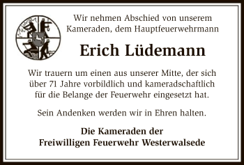 Traueranzeige von Erich Lüdemann von SYK