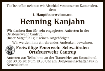 Traueranzeige von Henning Kanjahn von SYK