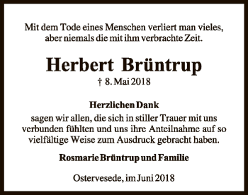 Traueranzeige von Herbert Brüntrup von SYK