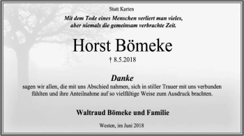 Traueranzeige von Horst Bömeke von SYK