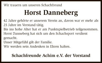 Traueranzeige von Horst Danneberg von SYK