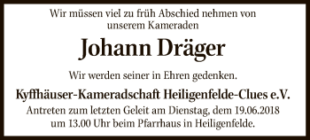 Traueranzeige von Johann Dräger von SYK