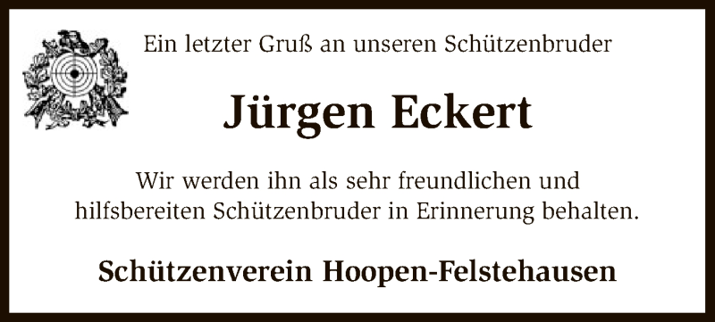  Traueranzeige für Jürgen Eckert vom 28.06.2018 aus SYK