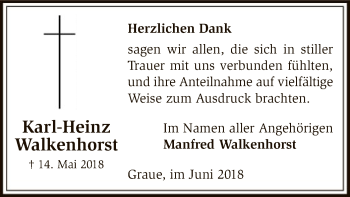 Traueranzeige von Karl-Heinz Walkenhorst von SYK