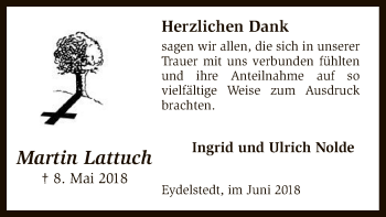 Traueranzeige von Martin Lattuch von SYK