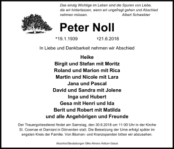 Traueranzeige von Peter Noll von SYK