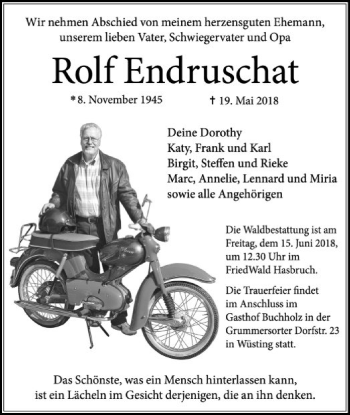 Traueranzeige von Rolf Endruschat von SYK