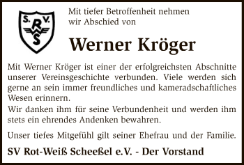 Traueranzeige von Werner Kröger von SYK