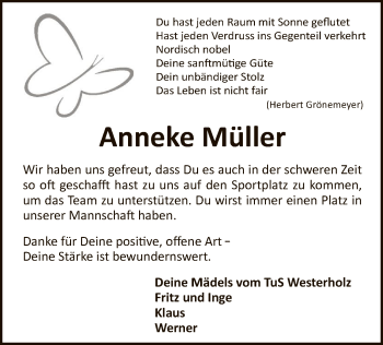 Traueranzeige von Anneke Müller von SYK