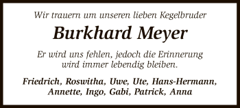 Traueranzeige von Burkhard Meyer von SYK