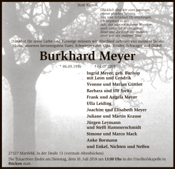 Traueranzeige von Burkhard Meyer von SYK