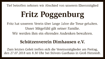 Traueranzeige von Fritz Poggenburg von SYK