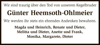 Traueranzeige von Günter Heemsoth-Ohlmeier von SYK