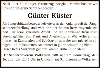 Traueranzeige von Günter Küster von SYK