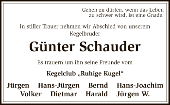 Traueranzeige von Günter Schauder von SYK